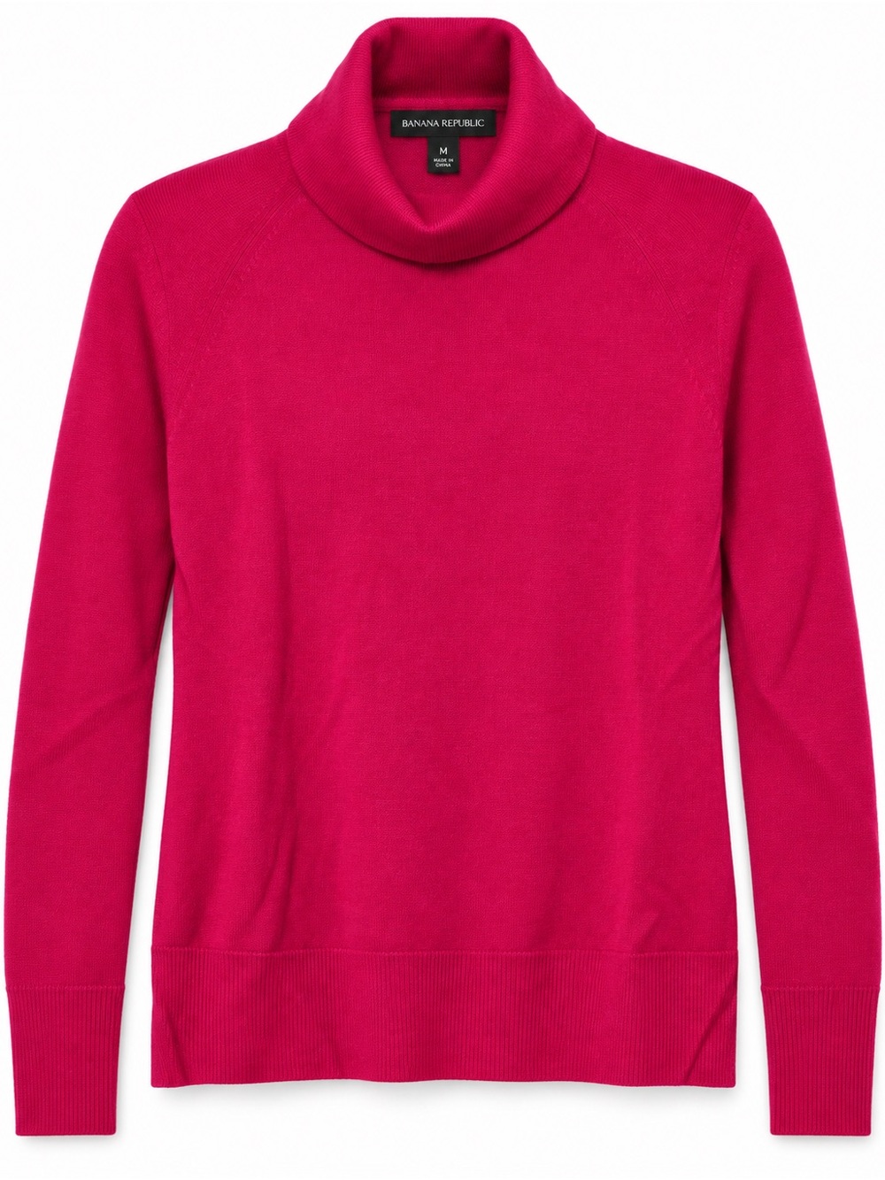Banana Republic 100% Merino Wool Turtleneck Sweater - Fuchsia, Size M